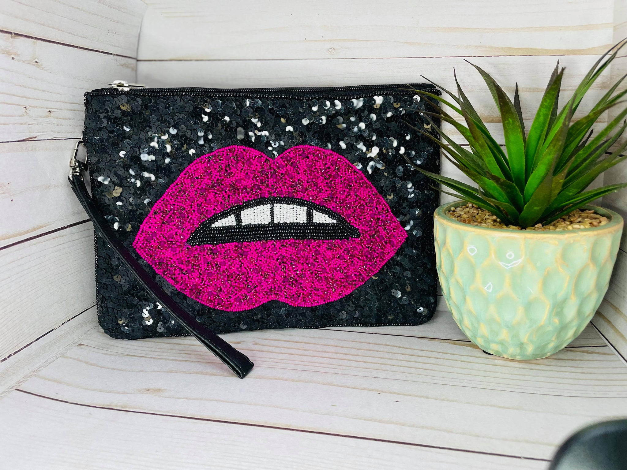 Glam Lips Clutch Bag