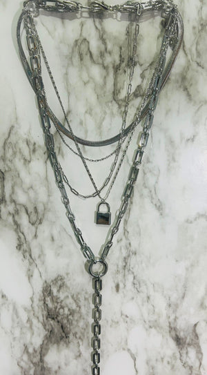 Padlock Long Multilayer Necklaces