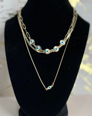 Fashion Evil Eye Multilayer Choker