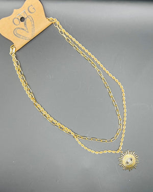 Fashion Sun Evil Eye Multy Necklace